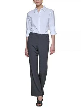Calvin Klein Women's Modern Fit Trousers in Charcoal Gray